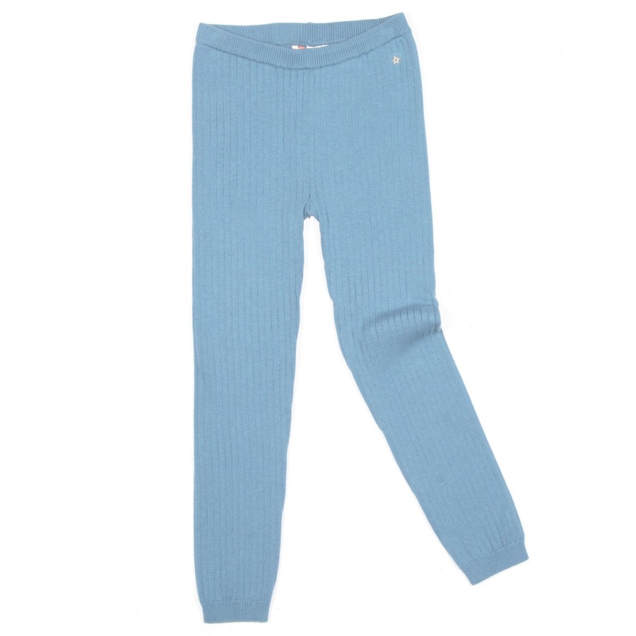 Girls EGG New York Bottoms | Blue Ribbed Maddie Tight Baby Blue