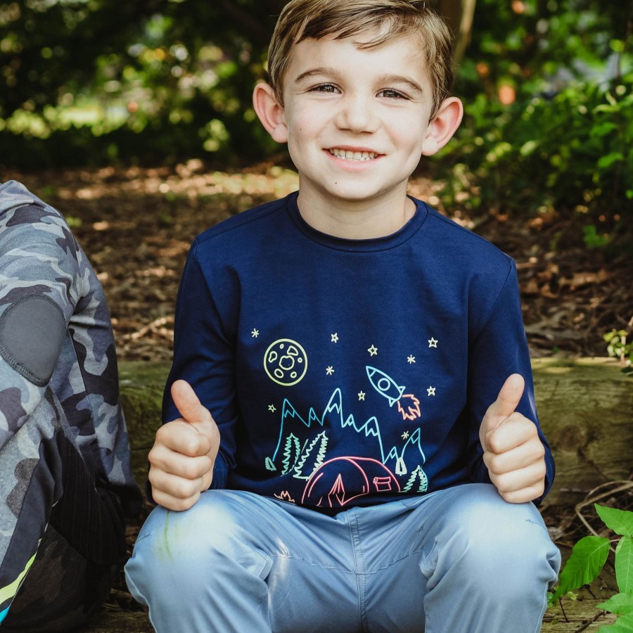 Boys EGG New York Tops | Camp Wesley Tee Navy