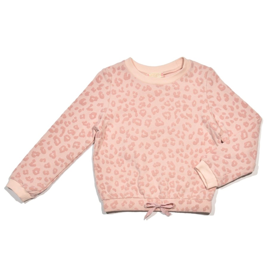 Girls EGG New York Tops | Flocked Leopard Nola Top Rose