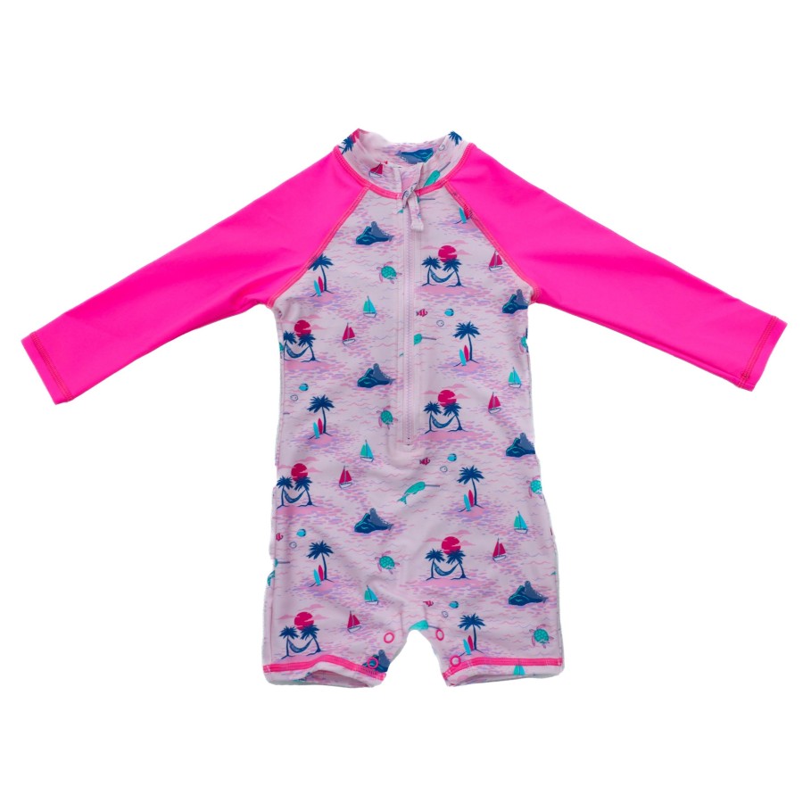 Girls EGG New York Swimwear | Pink Tropical Print Jessie Shortall Pink Print