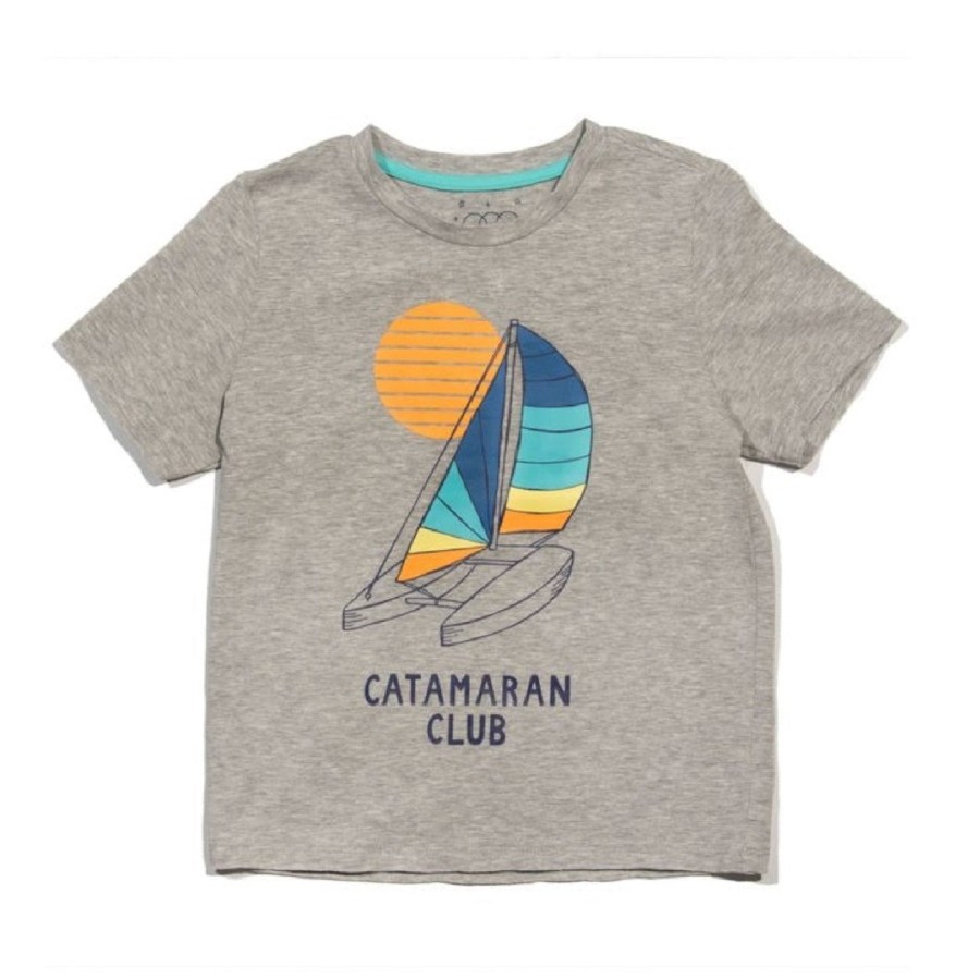 Boys EGG New York Tops | Catamaran Club Damian Graphic Tee Smoke