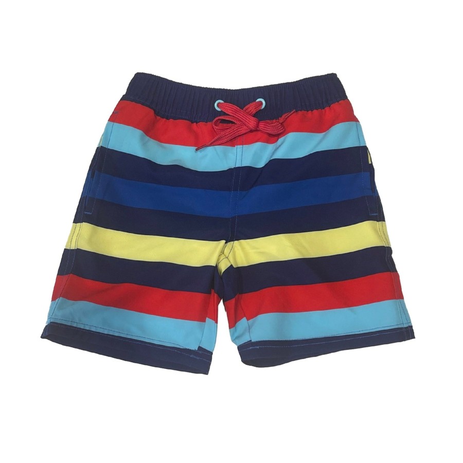 Boys EGG New York Swim | Archie Swim Trunk Navy Stripe