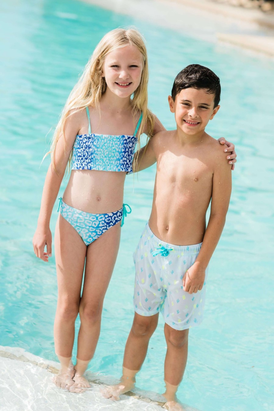 Girls EGG New York Swimwear | Liv Two Piece Aqua Print