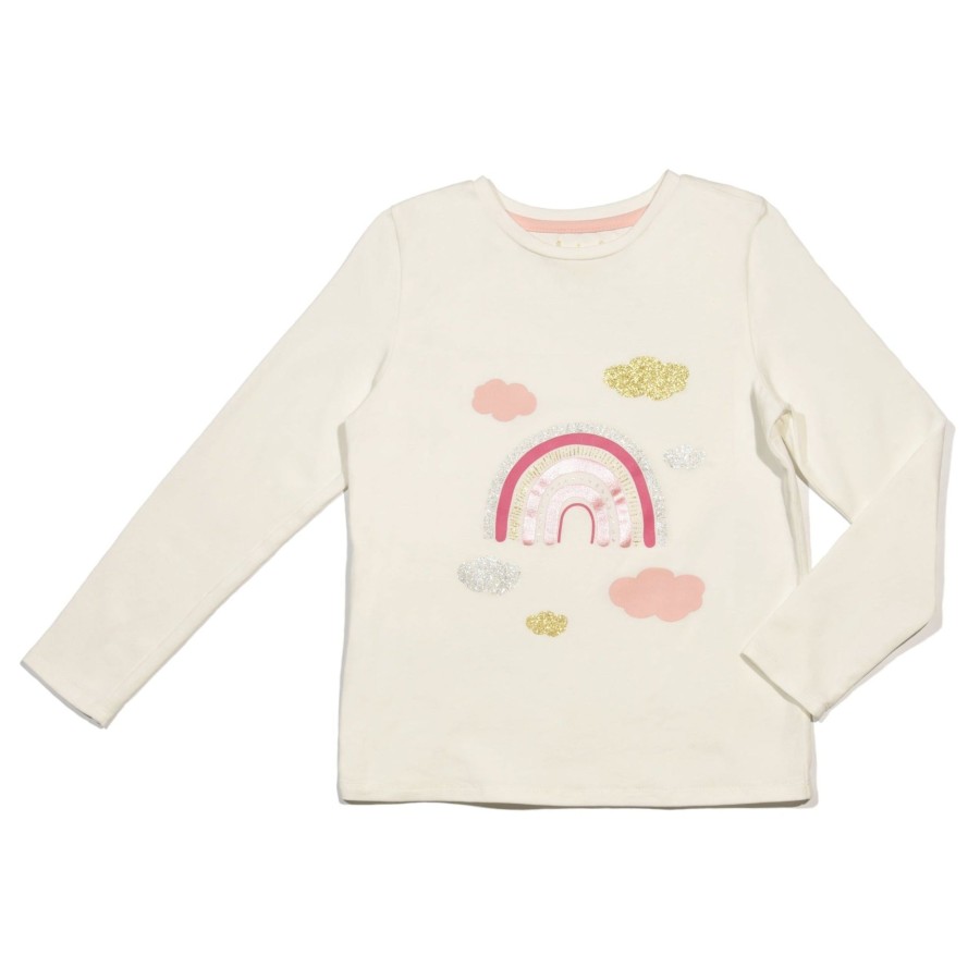 Girls EGG New York Tops | Metallic Rainbow Cara Tee White