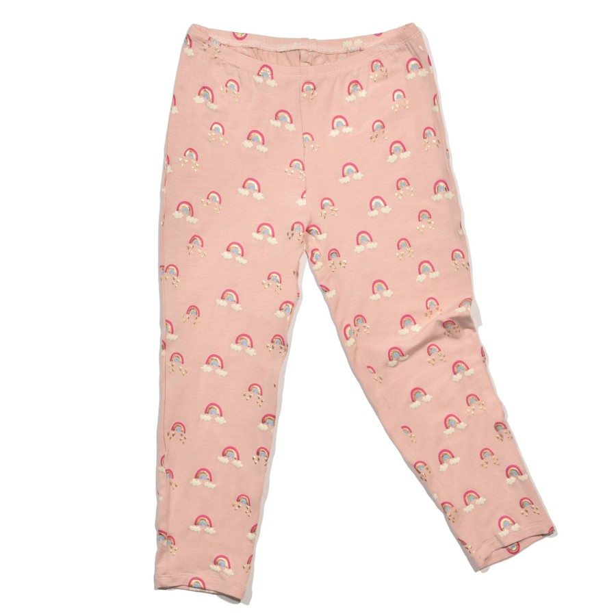 Girls EGG New York Bottoms | Metallic Rainbow Alyssa Legging Light Pink