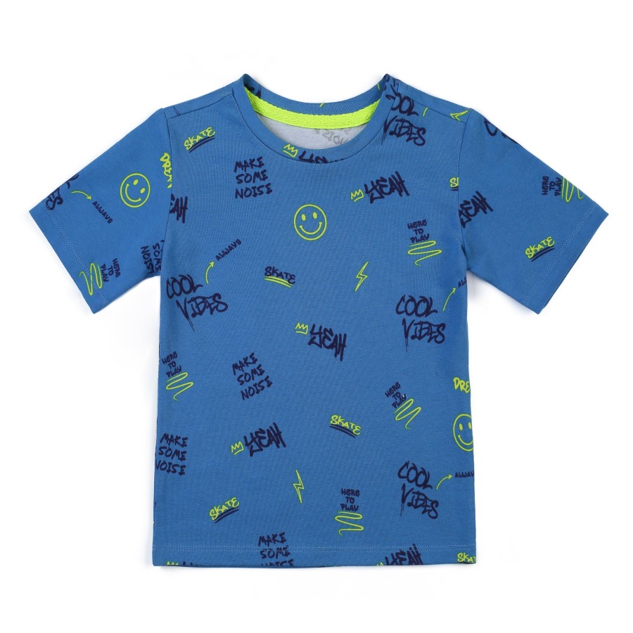 Boys EGG New York Tops | Cool Vibes Damian Tee Blue Print