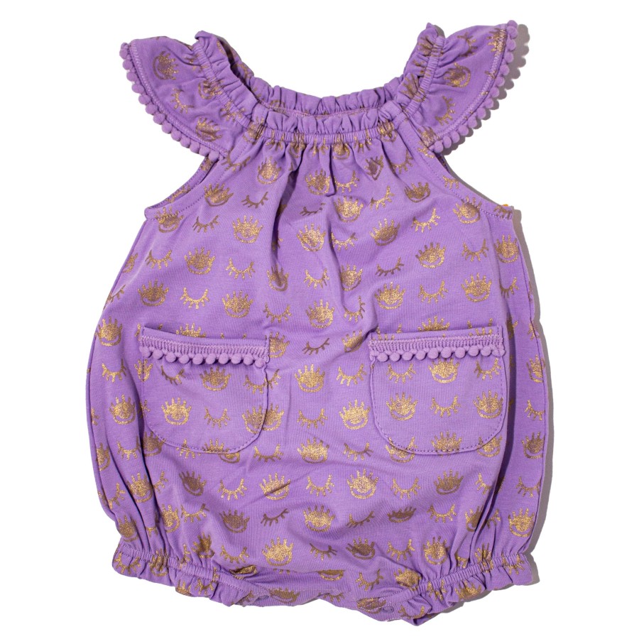 Baby EGG New York Baby Rompers | Metallic Kiera Romper Purple