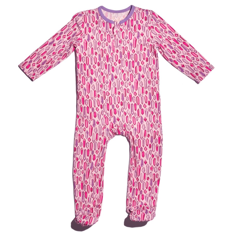 Baby EGG New York Zipper Footies | Gemstone Classic Zipper Footie Pink