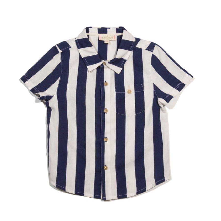 Boys EGG New York Tops | Adrian Shirt Navy Stripe