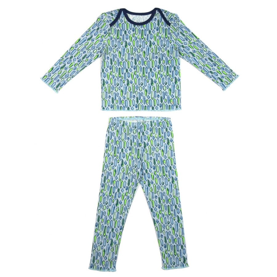 Boys EGG New York Loungewear | Blue Gemstone Tegan Set Mint