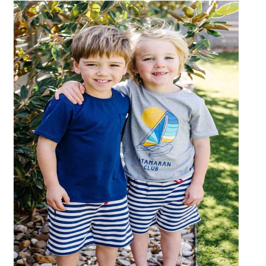 Boys EGG New York Bottoms | Davy Short Navy Stripe