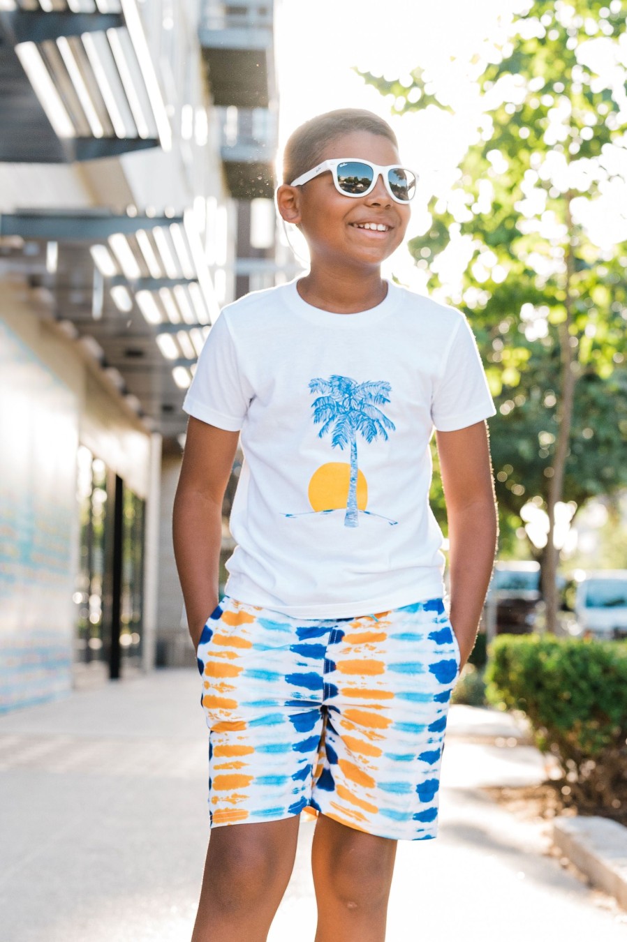 Boys EGG New York Swim | Tristan Trunk Navy Print