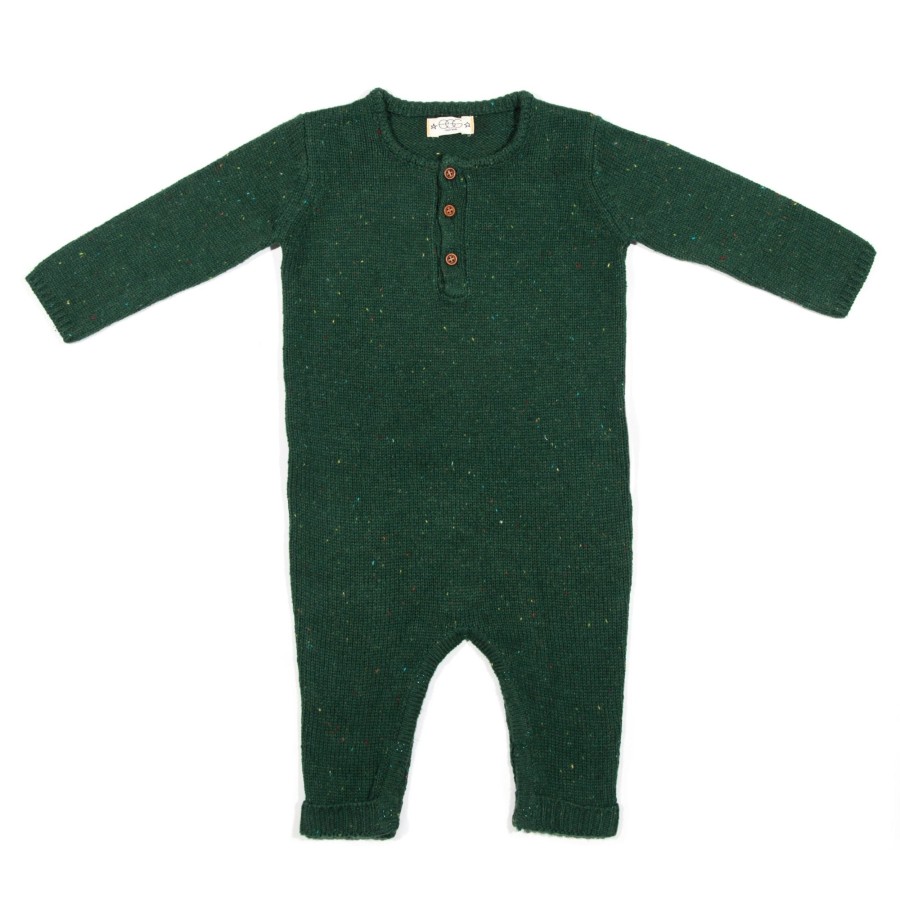 Baby EGG New York Baby Rompers | Confetti Knit Luca Romper Green