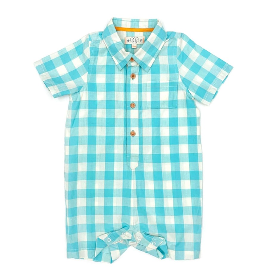 Baby EGG New York Baby Rompers | Oscar Romper Aqua